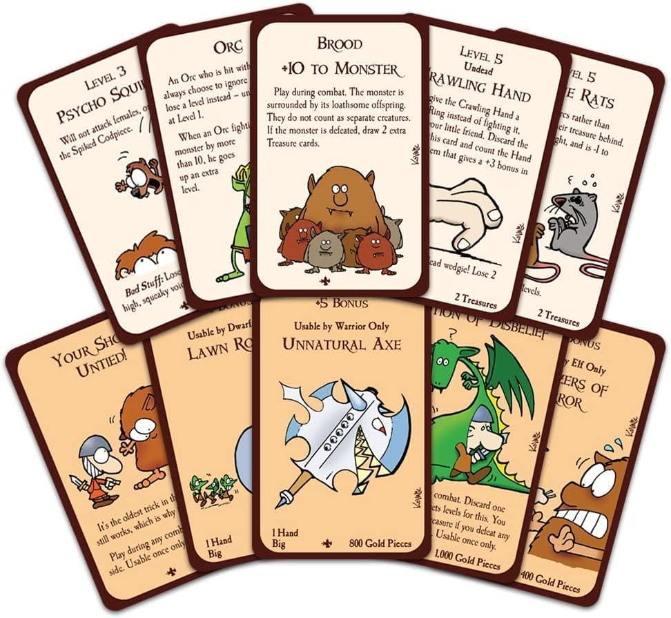 カードゲーム Munchkin 2 Unnatural Axe card game Steve Jackson Games 拡張セット 新種族オーク 新モンスター ハイドラント スパイクドコッドピース 新仲間ショルダードラゴン 新武器ドルイドフルイド英語版 日本語説明書なし