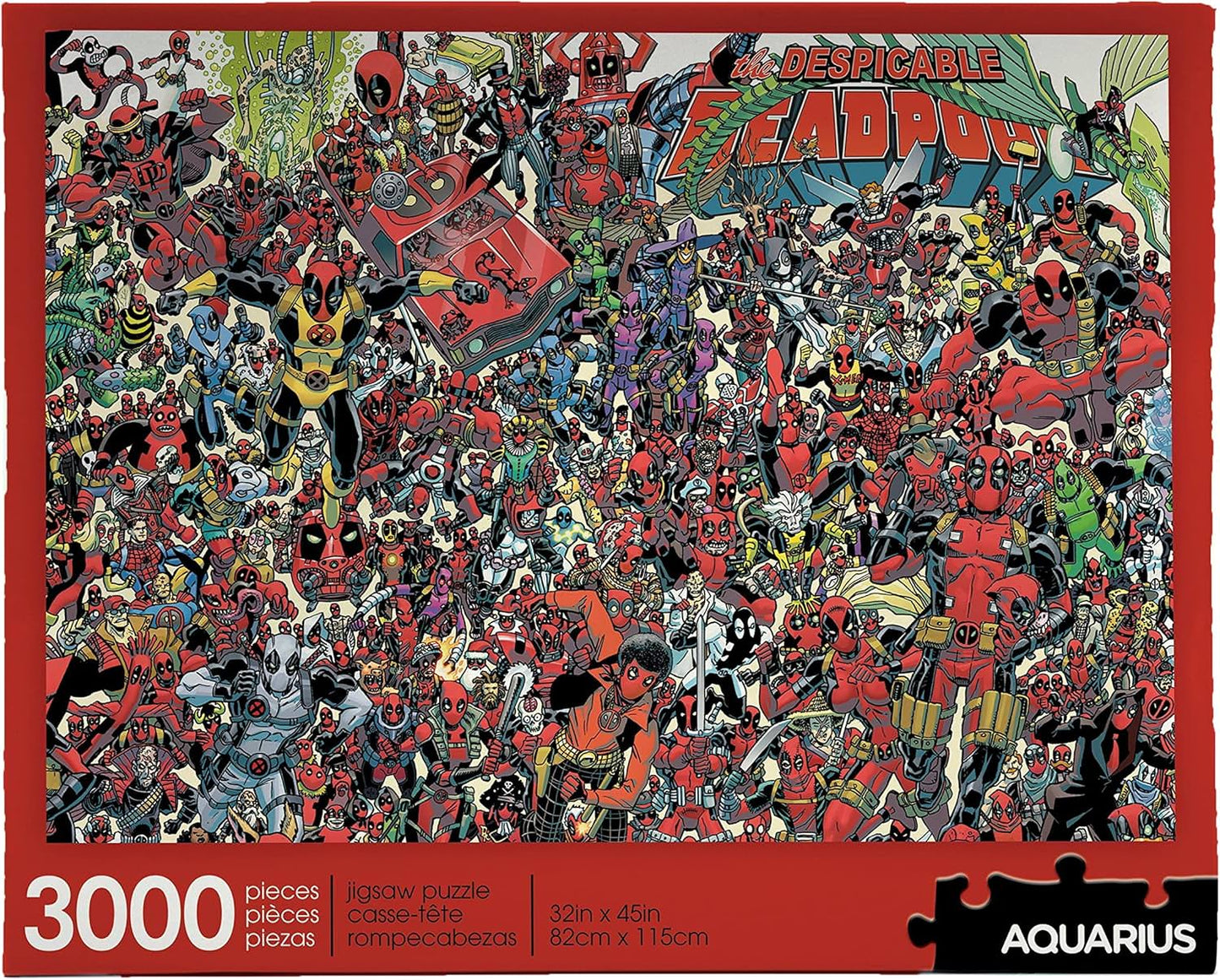 ジグソーパズル マーベル デッドプール 3000ピース Aquarius Marvel 公式ライセンス Scott Koblish アートワーク 32×45インチ 82×115cm グレアフリー 厚手用紙 精密カット 上級者向け 大型サイズ 壁面装飾