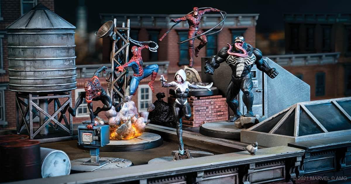 ミニチュアゲーム マーベル クライシスプロトコル Web Warriors アフィリエーションパック 人気キャラクター4体 スパイダーマン ピーター・パーカー マイルス・モラレス ゴーストスパイダー ヴェノム 組立て塗装 