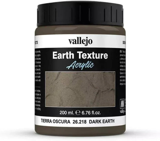 塗料 Vallejo 200ml Bottle Dark Earth Texture Effect 模型製作用テクスチャー効果塗料 老舗スペインメーカー 高品質 水性アクリル樹脂 ベース 無臭安全使用 深みある暗褐色 土壌質感 再現 豊かな立体感 耐水性 耐久性 大容量 経済的 並行輸入品
