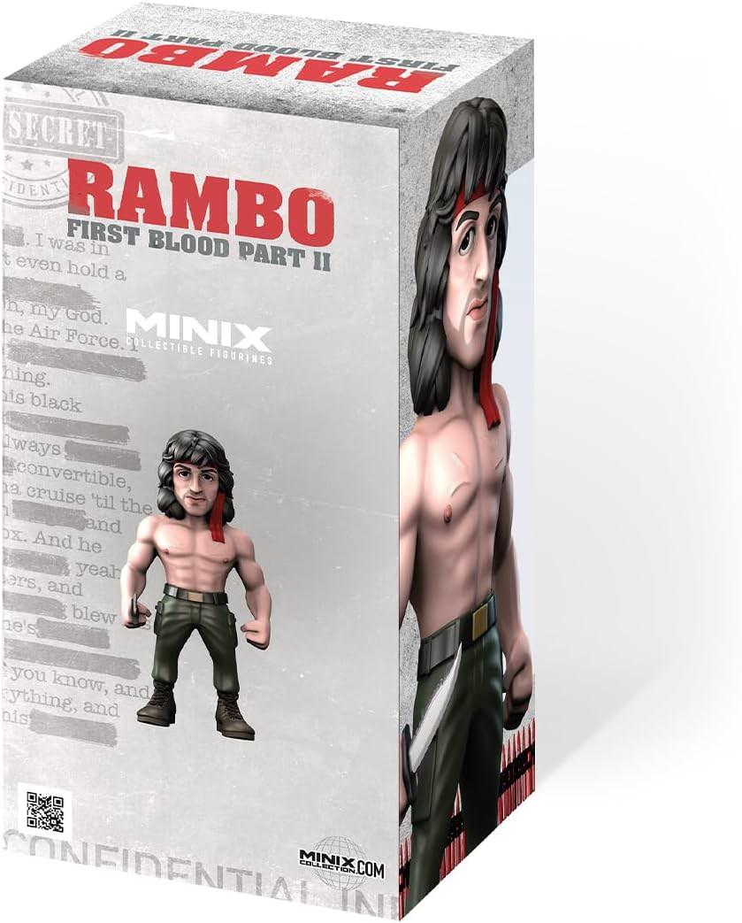 アクションフィギュア ランボー バンダナ付き 12cm PVC製 高精細造形 MINIX コレクタブル フィギュア 公式ライセンス ジョンランボー バンダナ 赤いバンダナ 筋肉質 戦闘姿勢 ディスプレイボックス付き 並行輸入品