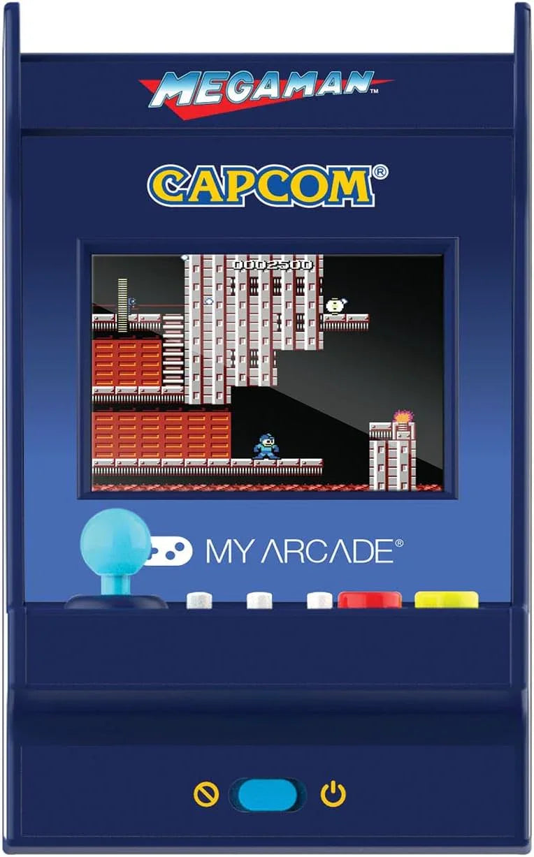 ゲーム機 マイアーケード メガマン ナノプレイヤープロ ロックマン 公式ライセンス 全6作品収録 ミニアーケード筐体 コンパクトサイズ 2.4インチフルカラーディスプレイ バリアブルウェポンシステム 搭載 携帯便利 USB-C対応 並行輸入品