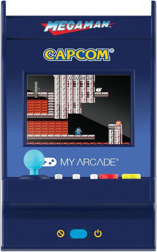 ゲーム機 マイアーケード メガマン ナノプレイヤープロ ロックマン 公式ライセンス 全6作品収録 ミニアーケード筐体 コンパクトサイズ 2.4インチフルカラーディスプレイ バリアブルウェポンシステム 搭載 携帯便利 USB-C対応 並行輸入品