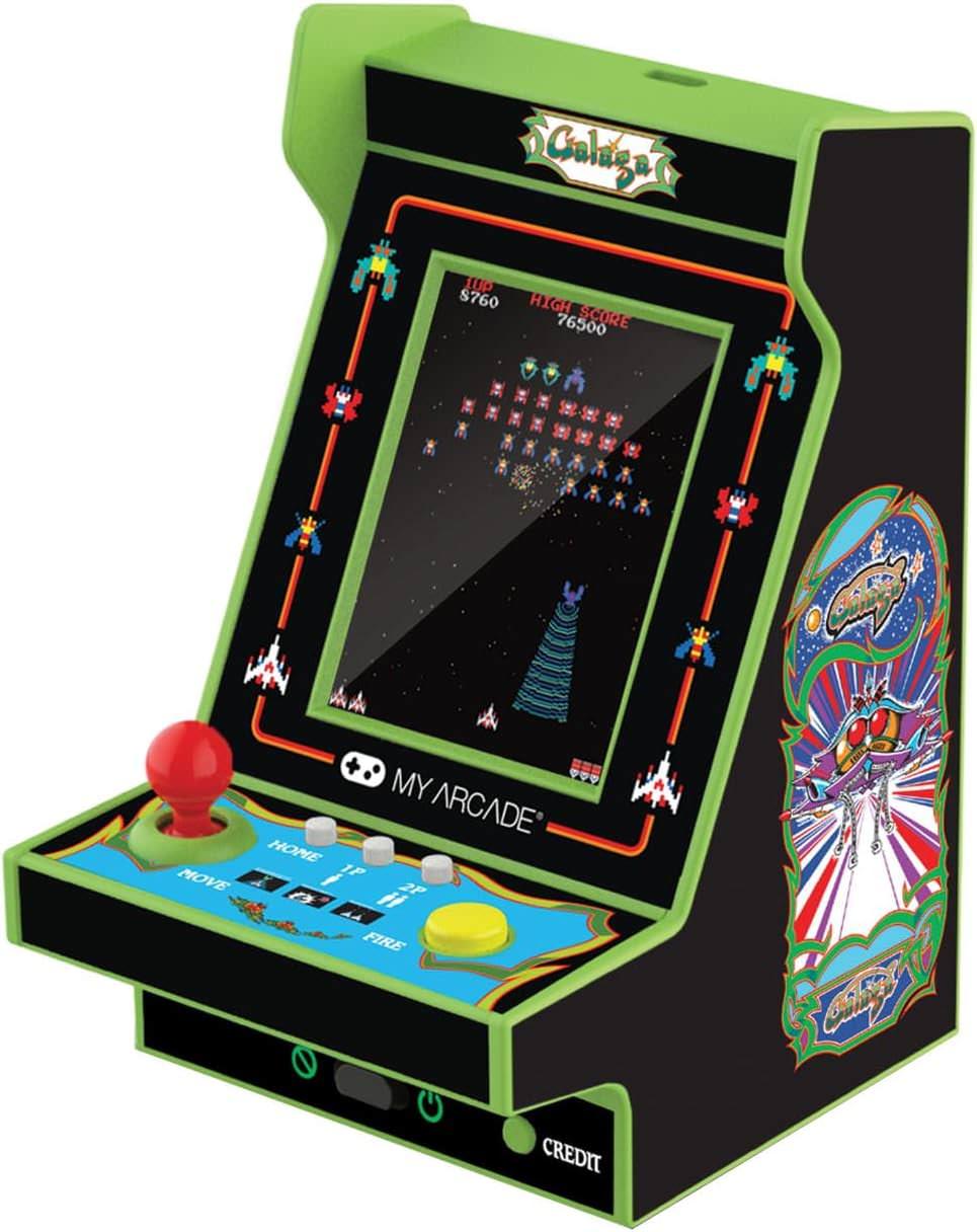 アーケードゲーム マイアーケード ギャラガ ナノプレイヤープロ バンダイナムコエンターテインメント 2イン1仕様 ギャラクシアン収録 コンパクト6cmフルカラーディスプレイ 高再現度 電源USB-C対応 効果音調節可能 手のひらサイズ 並行輸入品