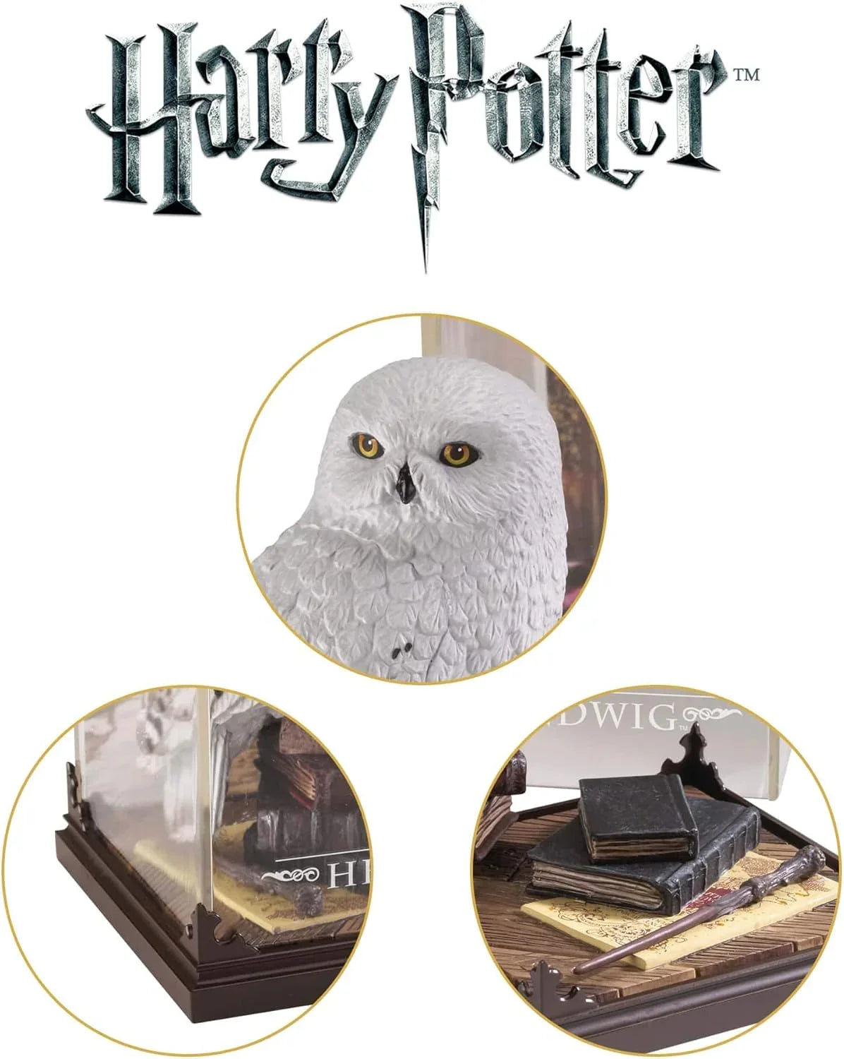 魔法生物コレクション ヘドウィグ ノーブルコレクション 白い雪フクロウ ハリー・ポッターシリーズ 忠実な使者 魔法界と人間界をつなぐ伝書使い 約18cm高さ 手作業塗装 精巧フィギュア 魔法使いの絆の象徴 並行輸入品