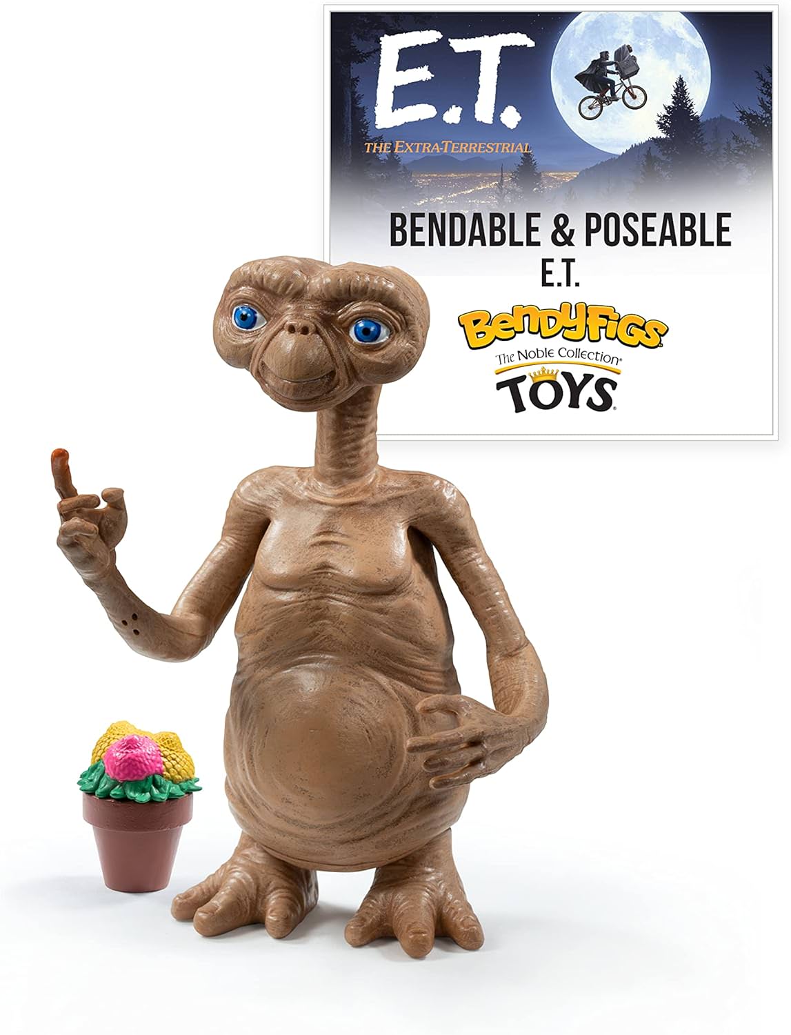 フィギュア E.T. ノーブルコレクション社製 BendyFig 40周年記念 スピルバーグ監督 映画 地球外生命体 エリオット 友情 5.5インチ 約14cm 曲げられる機能 ポーズ自由自在 スタンド付属 コレクタブル