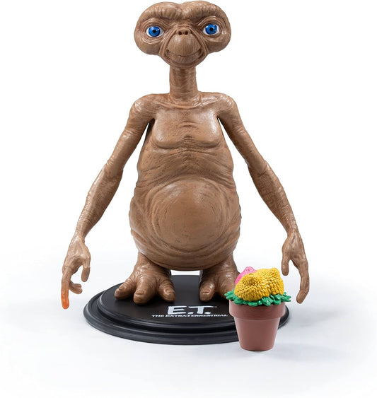 フィギュア E.T. ノーブルコレクション社製 BendyFig 40周年記念 スピルバーグ監督 映画 地球外生命体 エリオット 友情 5.5インチ 約14cm 曲げられる機能 ポーズ自由自在 スタンド付属 コレクタブル