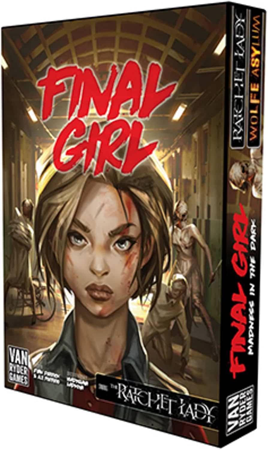 ボードゲーム Final Girl Madness in the Dark ファイナルガール マッドネス イン ザ ダーク Van Ryder Games 拡張セット 一人用 ソロプレイ ホラー ウルフ精神病院 ヴェロニカ ラチェット レディ ハンドマネジメント