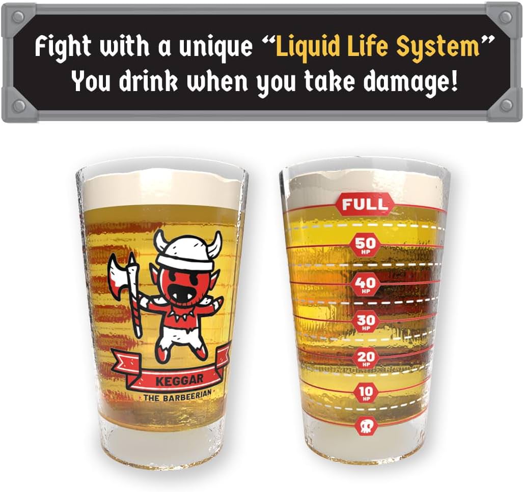 ボードゲーム Heroes of Barcadia ヒーローズ・オブ・バーケイディア Rollacrit社 ダンジョン探索 パーティゲーム 協力 対戦 英雄 ファンタジー 冒険 専用グラス 体力管理 飲み物 モンスター 戦闘 戦利品 2人から6人