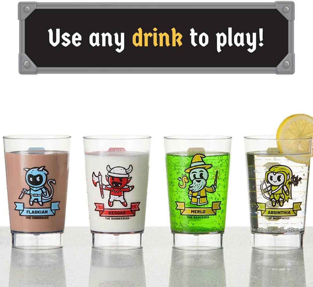 ボードゲーム Heroes of Barcadia ヒーローズ・オブ・バーケイディア Rollacrit社 ダンジョン探索 パーティゲーム 協力 対戦 英雄 ファンタジー 冒険 専用グラス 体力管理 飲み物 モンスター 戦闘 戦利品 2人から6人