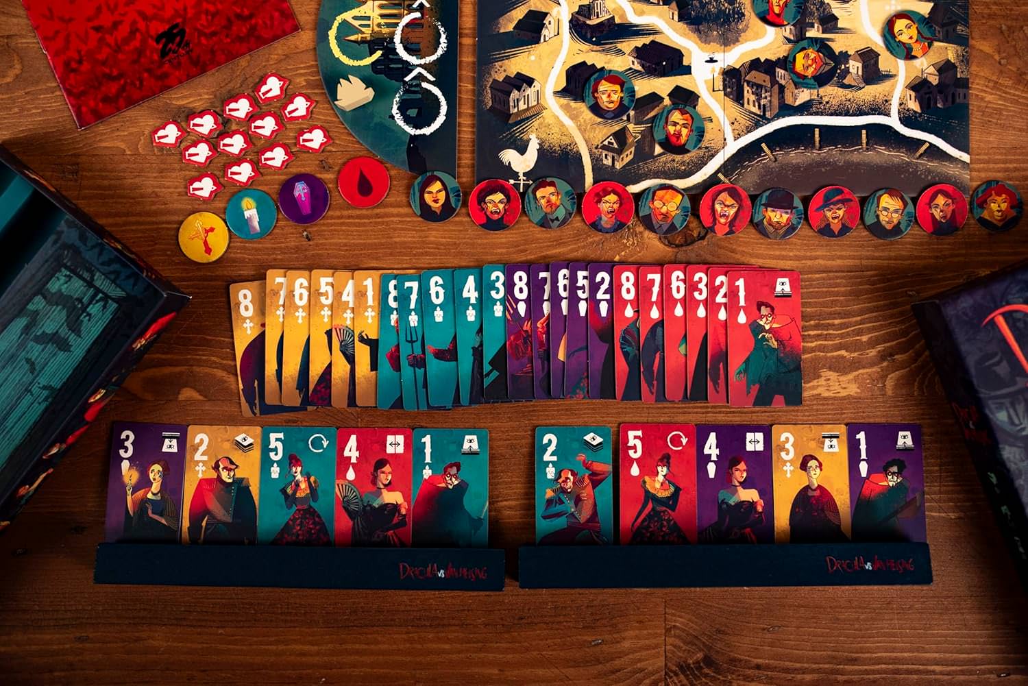 2人用 非対称型 対戦 カードゲーム ドラキュラ vs ヴァン・ヘルシング 25th Century Games 小説 テーマ ゴシックホラー 世界観 プレイ時間 20分 45分 対象年齢 10歳以上 手札管理 エリアマジョリティ 心理戦 戦略