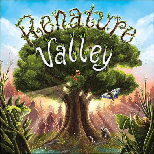 ボードゲーム Renature Valley リネイチャー バレー Capstone Games カプストーン 拡張版 生態系 汚染された谷 Michael Kiesling Wolfgang Kramer キノコ 両面ゲームボード トークン クラウド 連結 拡大 エリア結合 戦略 切り株 環境 植栽 英語版 日本語説明書なし