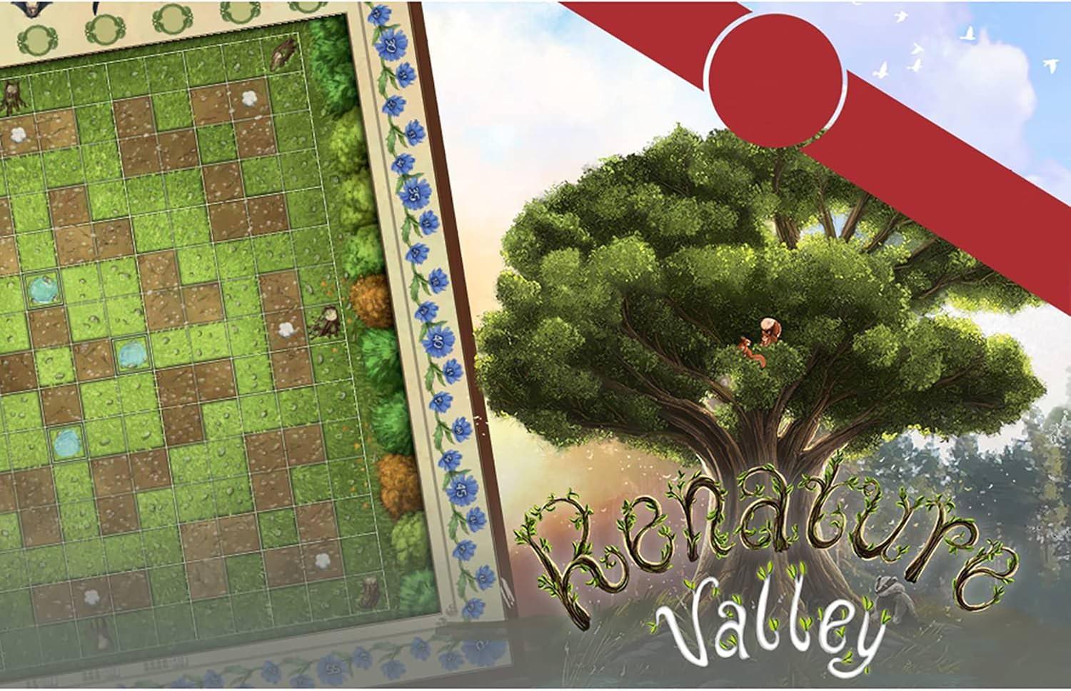 ボードゲーム Renature Valley リネイチャー バレー Capstone Games カプストーン 拡張版 生態系 汚染された谷 Michael Kiesling Wolfgang Kramer キノコ 両面ゲームボード トークン クラウド 連結 拡大 エリア結合 戦略 切り株 環境 植栽 英語版 日本語説明書なし