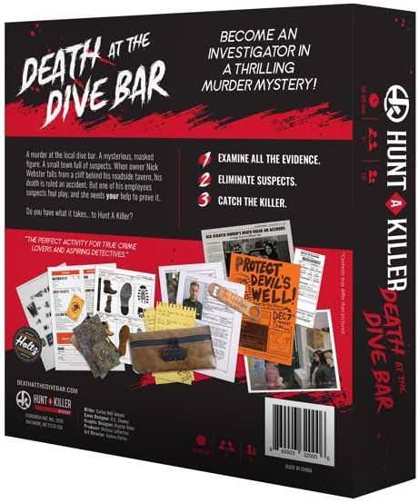 ボードゲーム Hunt A Killer Death at the Dive Bar 本格的な探偵体験 ミステリー推理ゲーム ニック・ウェブスター転落死事件調査 英語版 証拠品解析筆跡分析法医学報告含むソロプレイ協力プレイ対応