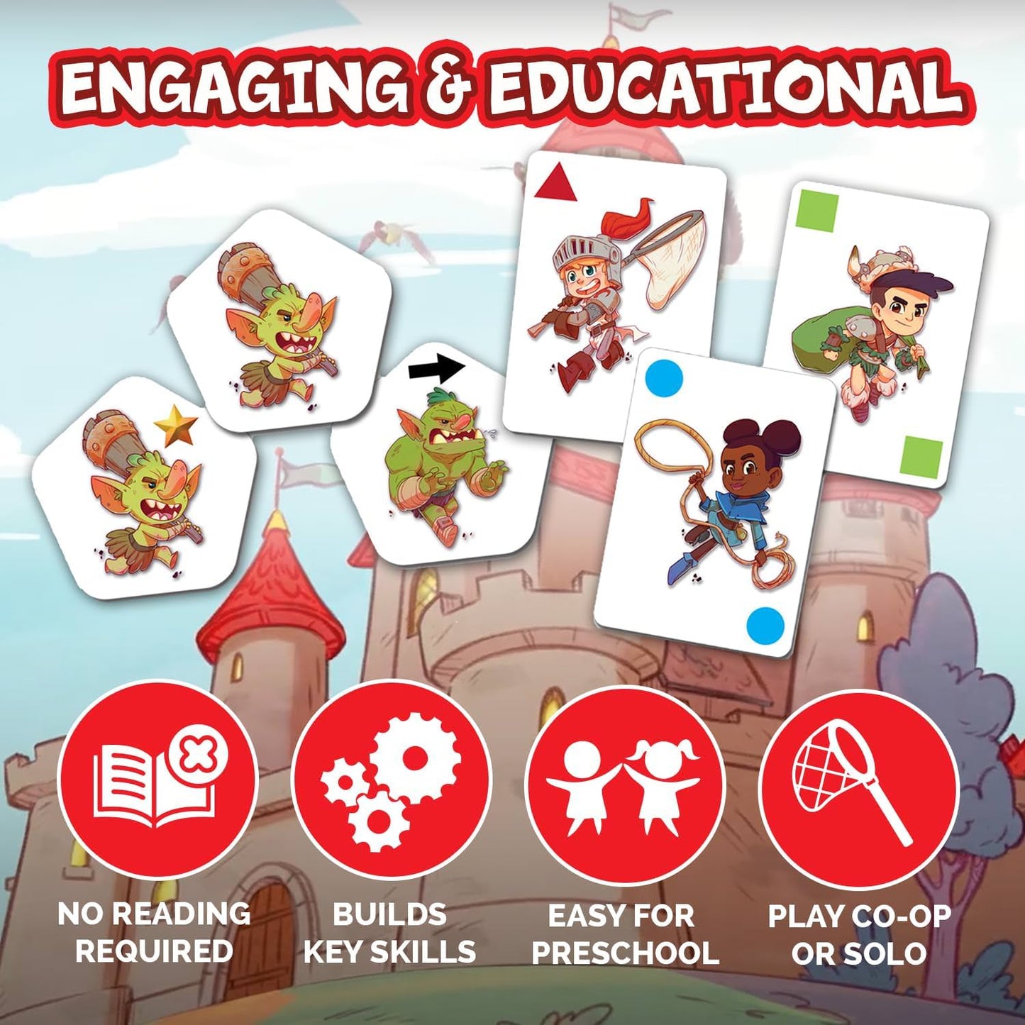 ボードゲーム My First Castle Panic マイ・ファースト・キャッスル・パニック Fireside Games 協力型 4歳以上 1-4人 20分 家族 お城守る冒険 モンスター捕獲 英語版 日本語説明書なし