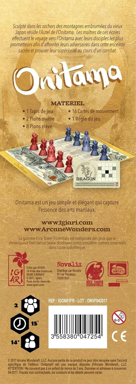 ボードゲーム Onitama オニタマ Arcane Wonders 古代日本の武術テーマ 戦略性高い2人用抽象戦略ゲーム 短時間15分プレイ ロールアップネオプレン製マット マスター学生コマ16移動カード付き 高品質収納箱付き英語版 日本語説明書なし