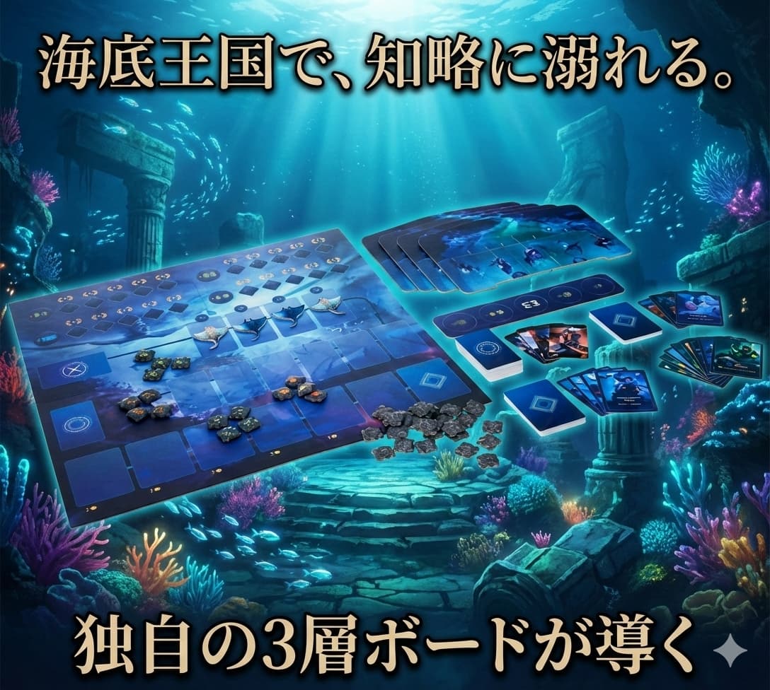 アクアティカ【美しすぎる海底王国に没頭】戦略を楽しむ大人向けのボードゲーム エンジン構築 深海探索