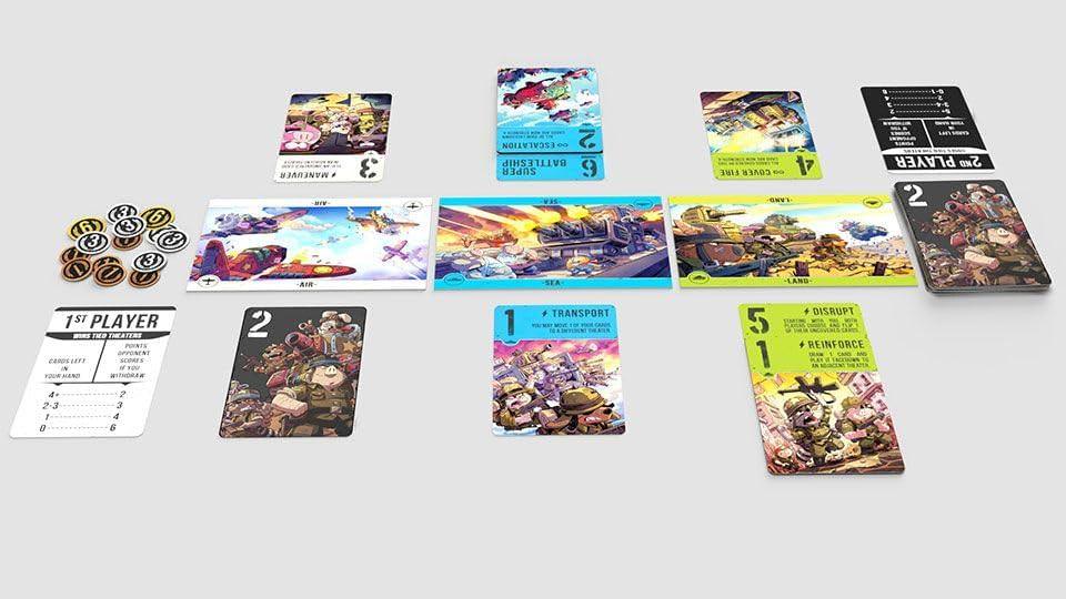 ボードゲーム Air Land Sea Critters at War 戦術的カードゲーム 軍司令官 2人用 かわいい動物たち 戦略バトル コンパクト 高速展開 多彩戦域三種類撤退戦略搭載 鮮やかアート 短時間勝負 リプレイ性 高持ち運び性 英語版 日本語説明書なし