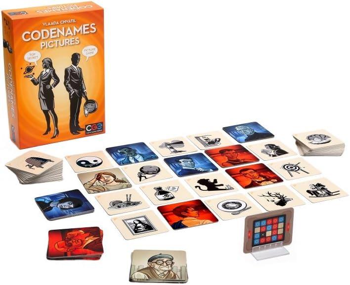 ボードゲーム コードネーム ピクチャーズ Codenames Pictures The Dice Tower Seal of Excellence受賞 画像を使った暗号解読対戦 パーティー チーム戦 絵連想コミュニケーション 多人数 家族友人集まり盛り上がる