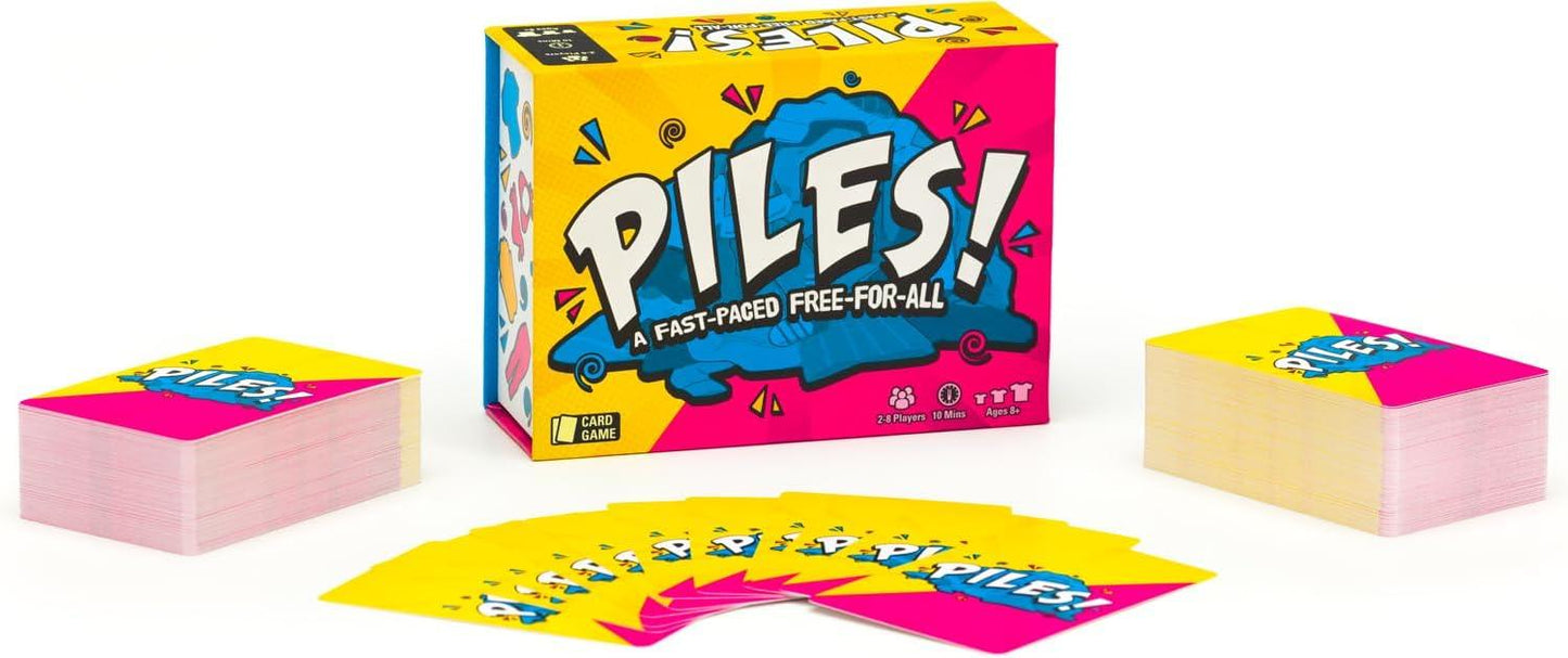 カードゲーム Piles! ブランド みんなで盛り上がる スピード系 服のセット 集めて勝利 2ー8人 プレイ時間約10分 200枚カード コンパクト 持ち運びやすい 簡単ルール 言語壁越え 直感的理解 幅広い年齢対象8歳以上 