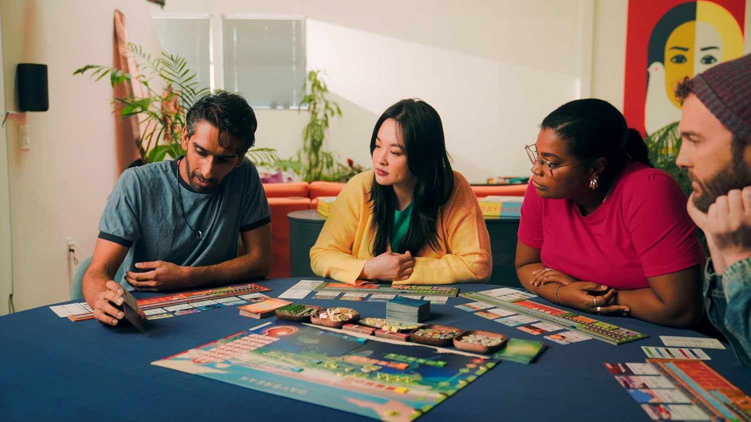 ボードゲーム Daybreak Asmodee Editions FSC認証木材使用 環境配慮型持続可能社会構築協力型地球温暖化対策戦略エンジン構築システム採用豊富なオリジナルアート175枚以上カード木製コンポーネント再生素材利用