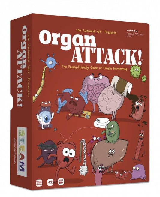 カードゲーム OrganATTACK オルガンアタック The Awkward Yeti オークワード イエティ 人体 臓器 医学 教育 エンターテイメント 132枚 24枚臓器カード 病気 免疫 ワクチン 2-6人 家族向け 学習 戦略 攻撃 防御