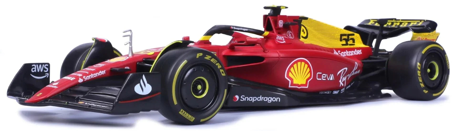 ミニカー フェラーリ F1-75 カルロス・サインツ モンツァ リバリー ブラーゴ 2022年F1イタリアグランプリ限定 特別カラーリング 75周年記念イエローリバリー 1/43スケール 精巧なダイキャストモデル 車輪回転機能搭載