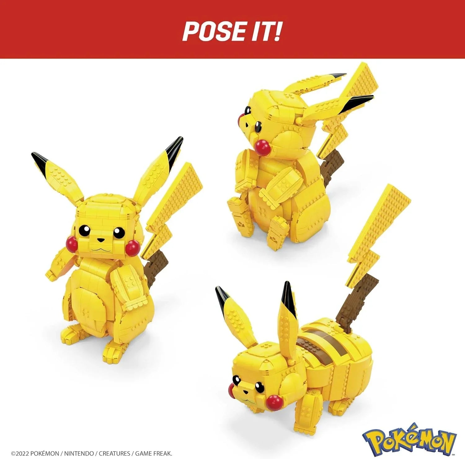 ポケモン MEGA Pokemon Jumbo Pikachu Construction Setポケモン界の人気者 ピカチュウフィギュア 825ピース 32cmビッグサイズ 鮮やかな黄色ボディ 赤い頬 稲妻形尻尾 可動式ブロックセット 任天堂ゲームフリーク知育玩具 並行輸入品