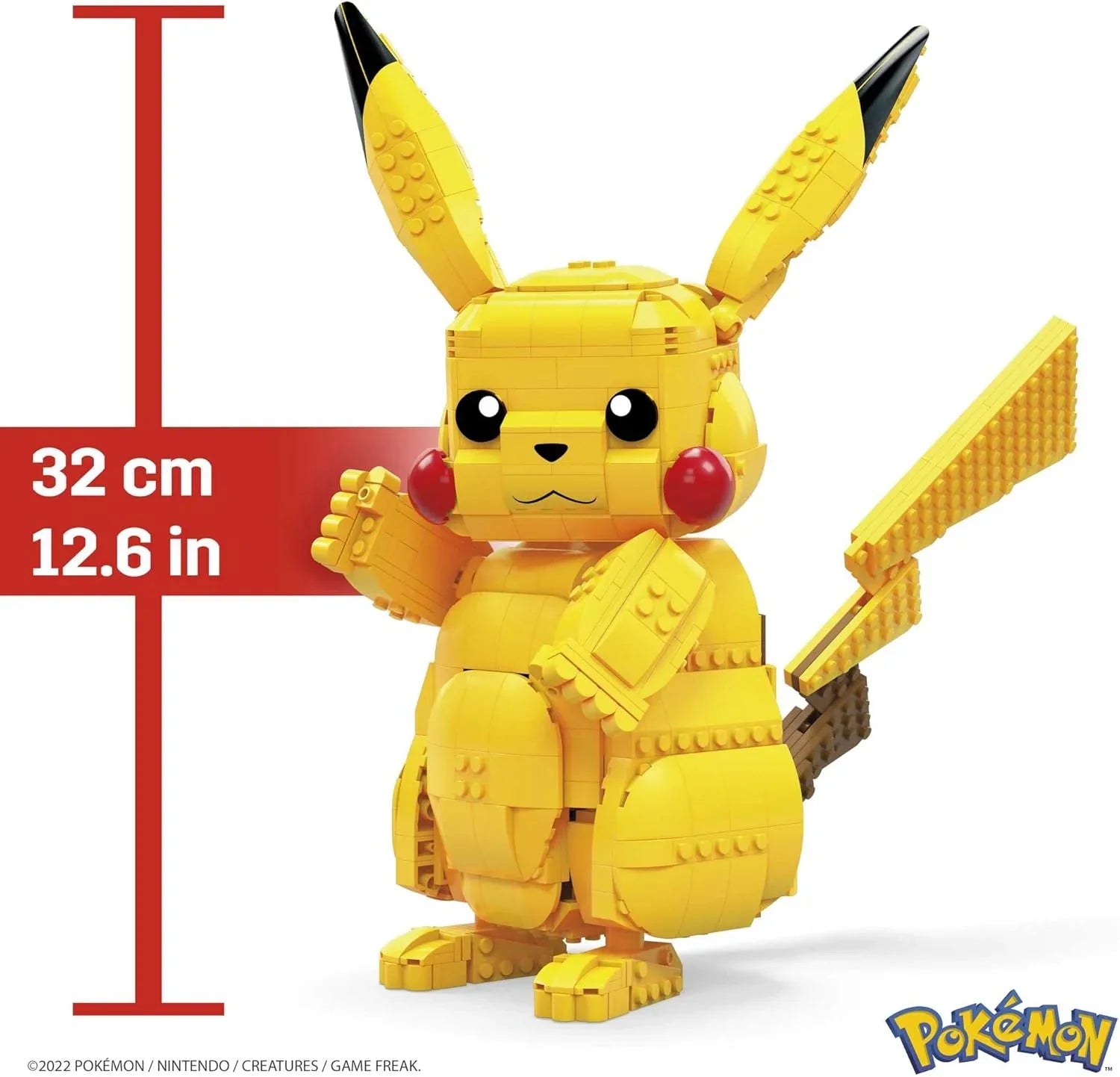 ポケモン MEGA Pokemon Jumbo Pikachu Construction Setポケモン界の人気者 ピカチュウフィギュア 825ピース 32cmビッグサイズ 鮮やかな黄色ボディ 赤い頬 稲妻形尻尾 可動式ブロックセット 任天堂ゲームフリーク知育玩具 並行輸入品