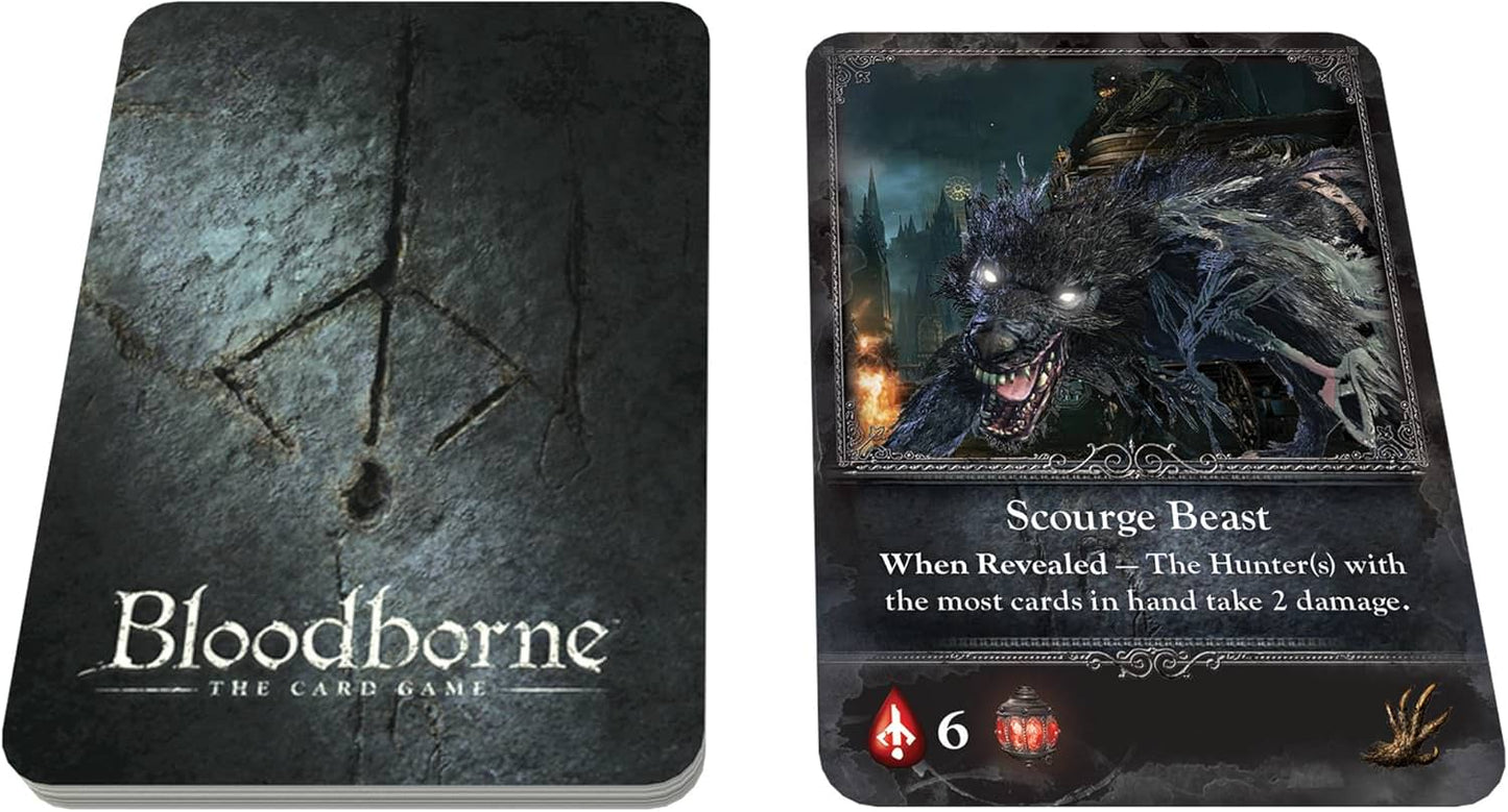 ボードゲーム Bloodborne The Card Game CMON エリック・M・ラング 戦略 リスク管理 集団思考 協力 ヤーナム 聖杯ダンジョン ハンター モンスター ブラッドエコー ダイスロール ハンドマネージメント プレス・ユア・ラック