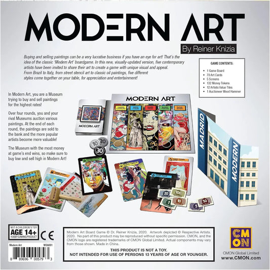 ボードゲーム CMON Modern Art CMON 複数のオークション形式を備えた現代アート戦略ゲーム戦略的な価値変動システムを搭載した著名な美術館キュレーター体験を可能にする現代美術作品売買ゲーム 2 5人対応英語版 日本語説明書なし