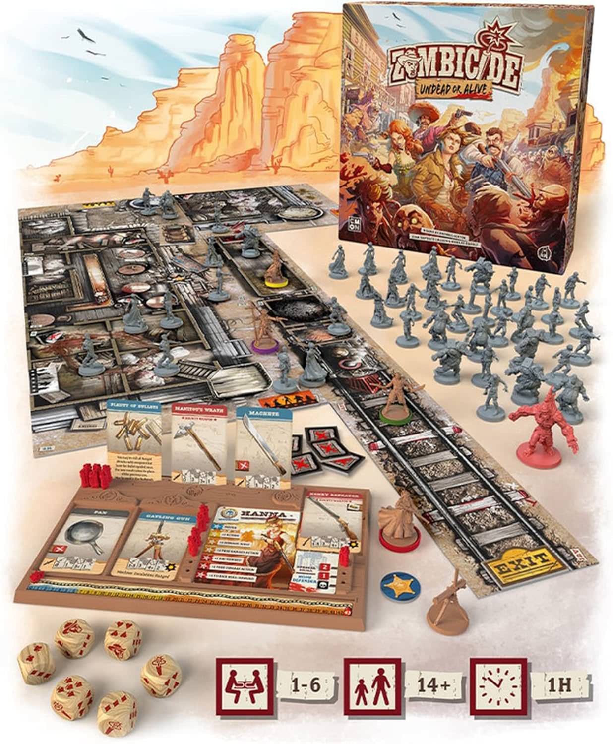 協力型戦略ボードゲーム Zombicide Undead or Alive ゾンビサイド アンデッド オア アライブ CMON Limited 西部開拓時代 バルコニー 列車 システム 生存者タイプ ガンスリンガー ブロウラー