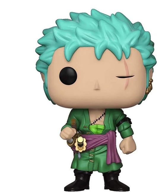 フィギュア ONE PIECE ロロノア・ゾロ Funko POP Animation コレクション 327 緑色の髪 三刀流 剣豪 剣士 ウィンドウボックス 約9.5cm 麦わらの一味 伝説の剣豪 独自デフォルメスタイル 並行輸入品