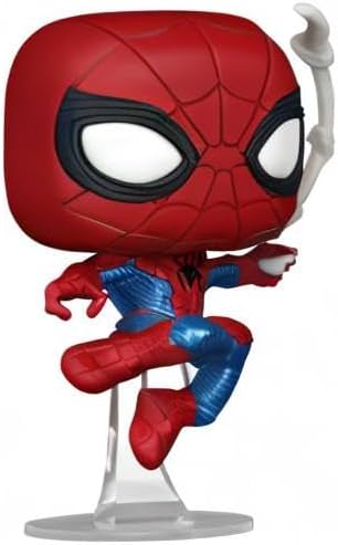 フィギュア スパイダーマン ノー・ウェイ・ホーム フィナーレスーツ Funko POP! マーベル MCU デフォルメ ビニール 青 赤 メタリック ブルー エンブレム コレクター ヒーロー ピーター・パーカー