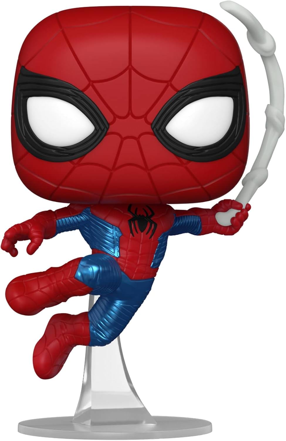 フィギュア スパイダーマン ノー・ウェイ・ホーム フィナーレスーツ Funko POP! マーベル MCU デフォルメ ビニール 青 赤 メタリック ブルー エンブレム コレクター ヒーロー ピーター・パーカー