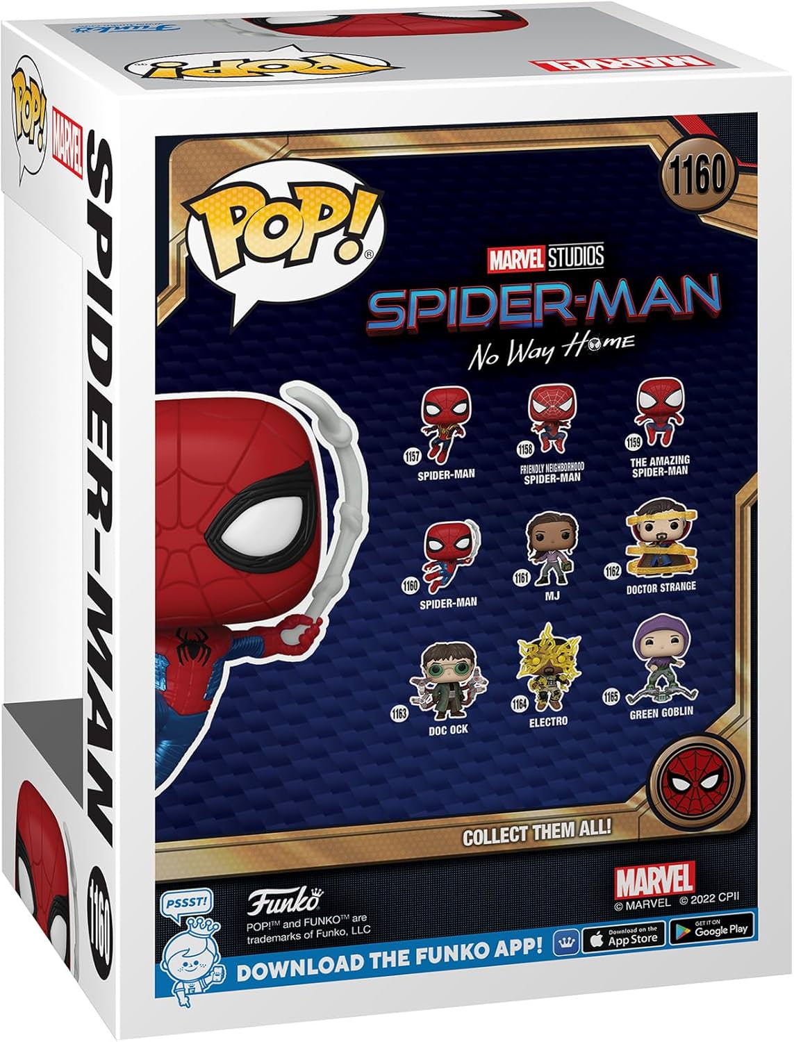 フィギュア スパイダーマン ノー・ウェイ・ホーム フィナーレスーツ Funko POP! マーベル MCU デフォルメ ビニール 青 赤 メタリック ブルー エンブレム コレクター ヒーロー ピーター・パーカー