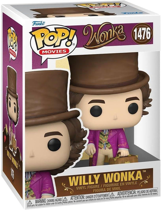 フィギュア Pop! Movies Wonka Willy Wonka 1476 Funko 映画 チョコレート 魔術師 デフォルメ スタイル ビニール 高さ約10cm 創造性 夢想家 若き日の ウィリーウォンカ 衣装 表情 細部 丁寧 表現 透明窓付き 並行輸入品