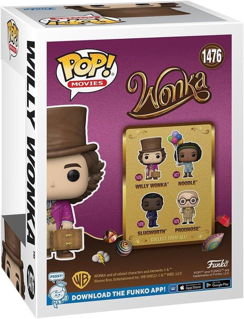 フィギュア Pop! Movies Wonka Willy Wonka 1476 Funko 映画 チョコレート 魔術師 デフォルメ スタイル ビニール 高さ約10cm 創造性 夢想家 若き日の ウィリーウォンカ 衣装 表情 細部 丁寧 表現 透明窓付き 並行輸入品