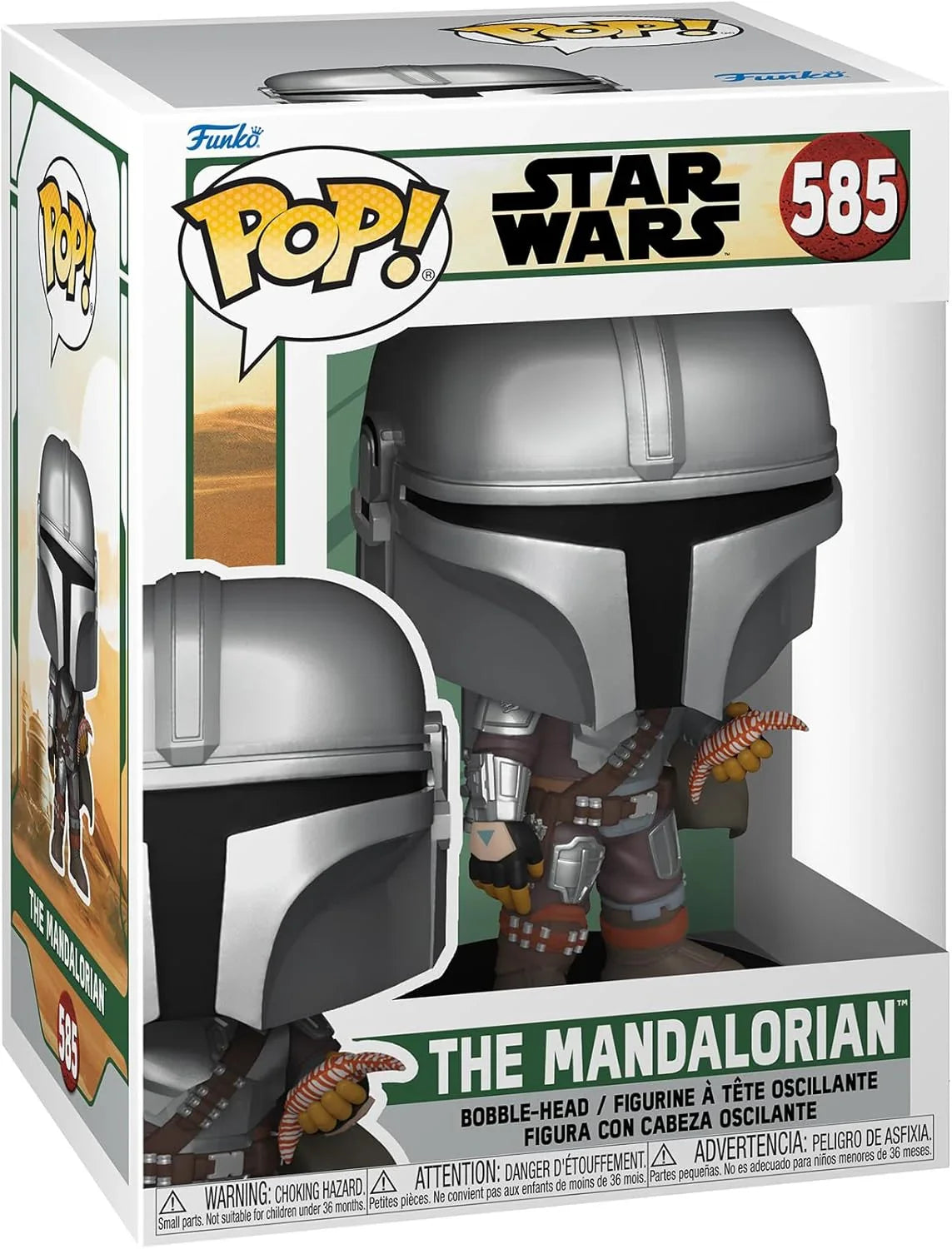 Funko POP キャラクターフィギュア スター・ウォーズ ザ・マンダロリアン #585 ディン・ジャリン ベスカー鋼アーマー コレクション アイテム 限定版 高さ約9.5cm 戦士の強さと優しさを表現したデフォルメスタイル