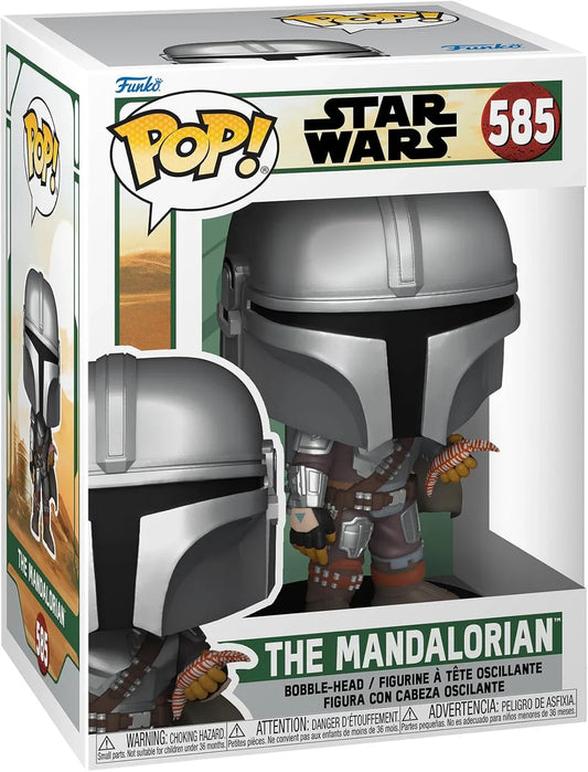 Funko POP キャラクターフィギュア スター・ウォーズ ザ・マンダロリアン #585 ディン・ジャリン ベスカー鋼アーマー コレクション アイテム 限定版 高さ約9.5cm 戦士の強さと優しさを表現したデフォルメスタイル