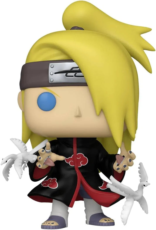 フィギュア NARUTO ナルト デイダラ Funko POP Animation キャラクター 指定高さ約12cm 黒マント赤雲模様 特徴的長金髪片目隠しスタイル 爆破の芸術家 粘土爆弾両手の口使用