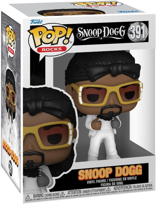 フィギュア Funko POP! Rocks スヌープ・ドッグ センシュアル・セダクション 391 カルヴィン・コーデル・ブロードゥスJr. レジェンド ヒップホップカルチャー 革命 アイコニック 白いスーツ 黄色サングラス デフォルメスタイル 並行輸入品