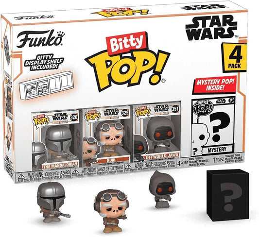 Bitty POP! ザ・マンダロリアン 4パック ファンコ スター・ウォーズ フィギュア クイール ジャワ族 ミステリーフィギュア デフォルメスタイル ミニチュア コンパクトサイズ 手のひらサイズ コレクションセット 並行輸入品