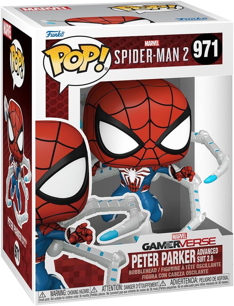 フィギュア Funko POP Marvel Gamerverse スパイダーマン2 ピーター・パーカー アドバンスド・スーツ2.0 PlayStation 5 ゲーム 2023 年発売 人気 アクション 大ヒット インソムニアック ゲームズ コレクション アイテム ボブルヘッド 並行輸入品