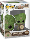 フィギュア Funko Pop Marvel Groot as Captain America マーベル85周年記念 We Are Groot 特別デザイン 高品質 ビニール製ボブルヘッド 約8.1cm 窓付きボックス コレクター向け 木の質感 キャプテンアメリカの盾 再現 並行輸入品