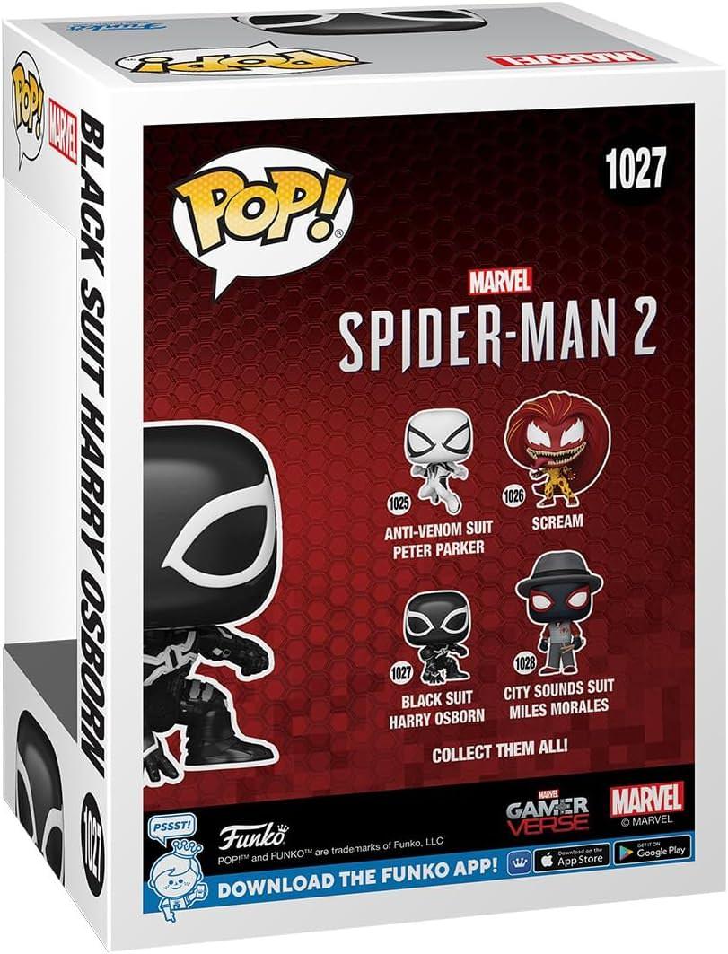 フィギュア POP Games Spider-Man 2 Black Suit Harry Osborn 1027 ファンコ 高品質ビニール製 約9.5cm デフォルメスタイル 個別番号付き ウィンドウボックス パッケージ 耐久性 展示 最適 サイズ プレゼント コレクション 並行輸入品