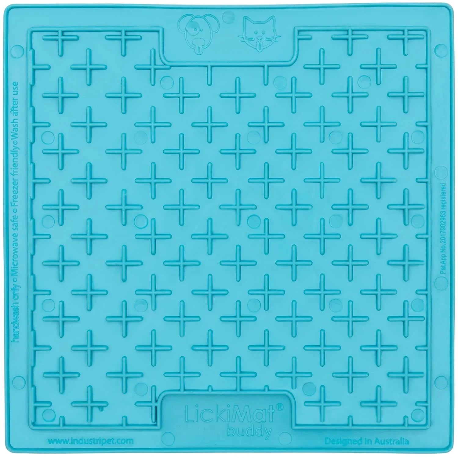 ペット用品 リッキーマット バディ Classic Buddy Turquoise リッキーマット オーストラリア 獣医師共同開発 早食い防止 舐める専用フードマット ストレス軽減 滑りにくい 100%シリコン製 子犬 小型犬 中型犬 猫 用 サイズ約20cm×20cm