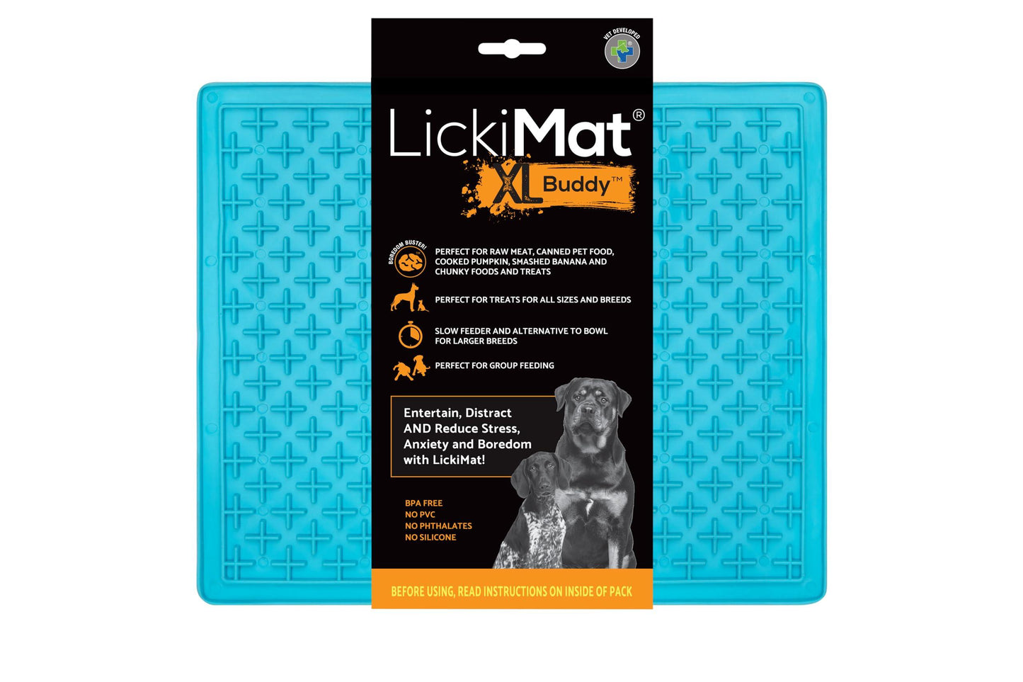ペット用品 リッキーマット クラシック バディ XL ペット用フードマット 獣医師開発 早食い防止 ストレス軽減 口腔ケア 健康促進 冷凍可能 電子レンジ対応 食洗機対応 食品グレードTPRゴム 30cm×25.5cm - Trade Center