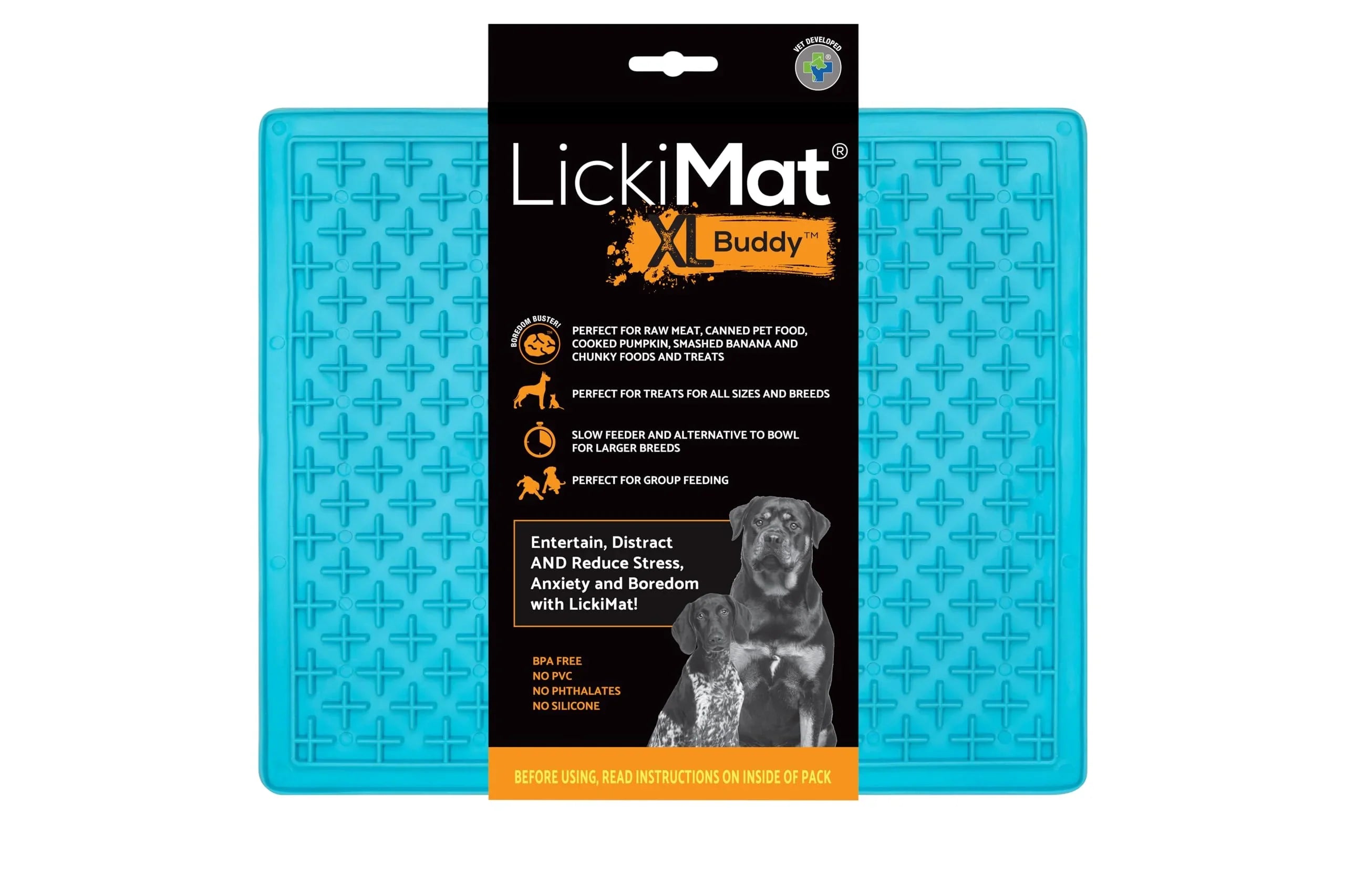 ペット用品 リッキーマット クラシック バディ XL 獣医師開発 早食い防止 口腔ケア ストレス軽減 耐寒素材 TPRゴム製 安全 無害 BPA不使用 電子レンジ対応 食洗機洗浄可能 多彩な食材対応 大型犬対応 小型犬 猫 30cm×25.5cm