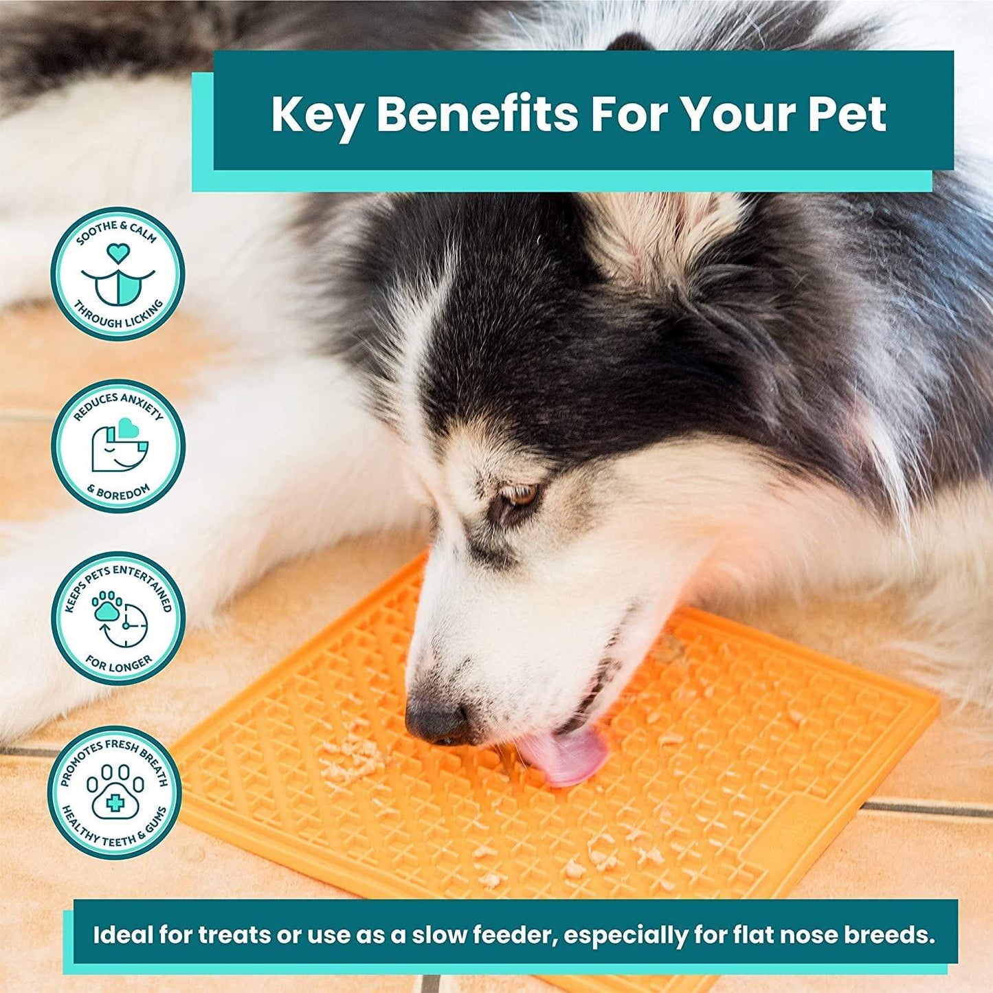 ペット用品 舐めるマット LickiMat Soother X Large Turquoise 大型犬用ストレス軽減スローフィーダー口腔ケア多機能マット - Trade Center
